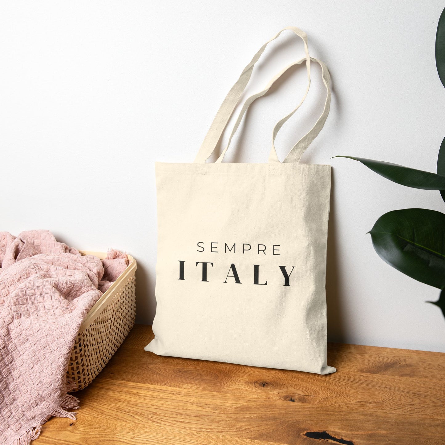 Sempre Italy Cotton Canvas Tote Bag